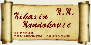 Nikašin Mandoković vizit kartica